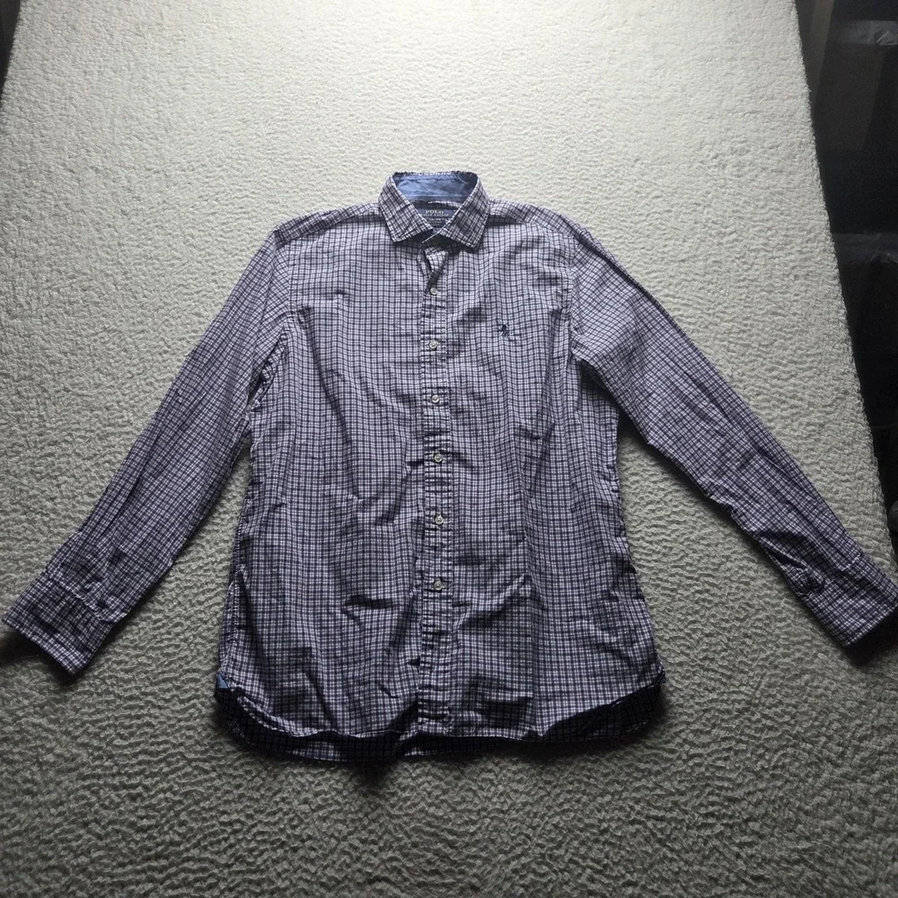 Polo Ralph Lauren Shirt Mens Medium Purple Plaid Long Sleeve Stretch Button-Down